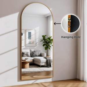 Full Length <b>Mirror</b> 71x30 Arched Aluminum Alloy Frame <b>Wall</b> Mountable Tempered Glass Durable 6.0mm Thick Minimalist Design Home - Product Image 3