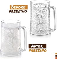 Chope à bière Verres à boire Tasses 16oz Gel à double paroi Frosty Freezer Ice Beer Mug