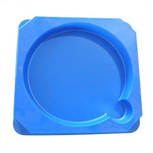 Plateau carré en plastique bleu, matériau PVC, conteneur de stockage jetable pour les biens de consommation - Product Image 4