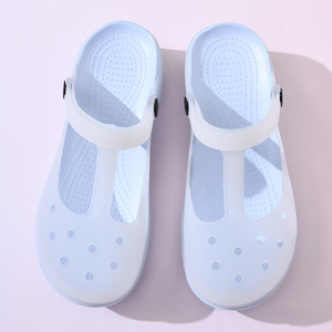Mary Jane <b>Clogs</b> Light Purple Thick Soled Platform Summer Water Shoes Non Slip Anti Odor Four Seasons Wear - Product Image 2