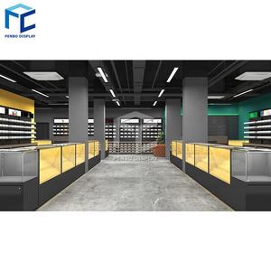 Vitrine à tabac en bois <span class=keywords><strong>sur</strong></span> <span class=keywords><strong>mesure</strong></span> éclairage Led personnalisé mobilier de magasin de cigares vente en gros conception de magasin de cigares fumés - Product Image 6