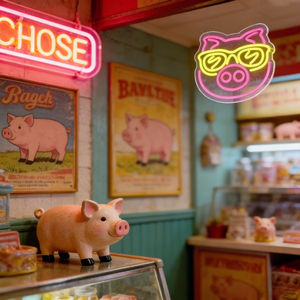 Letrero Luminoso LED de Neón con Diseño de Cerdo con Gafas de Sol, Regulable, Alimentado por USB, Decoración de Pared Multiusos para Bar, Gimnasio, Oficina, Sala de Juegos, Fiesta, Halloween - Product Image 3