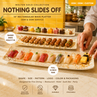 Peralatan Makan Melamin OEM ODM Grosir, Piring Sajian Splayend Glazeface, Hadiah Dapur Rumah, Pernikahan, Cheeseflight, Banquetline, Tahan Lama