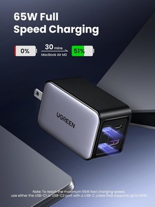 Cargador de Pared USB-C <span class=keywords><strong>Ugreen</strong></span> Nexode <span class=keywords><strong>65W</strong></span> <span class=keywords><strong>GaN</strong></span> de 2 Puertos con Protección Contra Sobrecarga para MacBook Pro/Air de 17/16/15 y para S25/S24 - Product Image 2