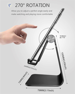 Support de téléphone portable réglable en aluminium pour bureau, station d'accueil, support, compatible avec Apple, Samsung et autres téléphones mobiles - Product Image 4
