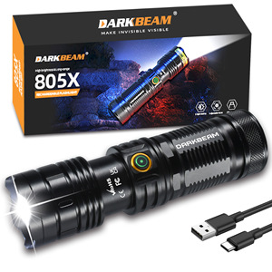 <span class=keywords><strong>Linterna</strong></span> de Caza <span class=keywords><strong>LED</strong></span> de Alta Potencia, Resistente al Agua IP68, Recargable por USB, 3000 Lúmenes, Enfoque Ajustable, Luz Negra, Uso de Emergencia, 8 Horas - Product Image 1