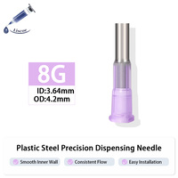 Ujung Dispenser Plastik Hub Luer Lock 1/4 Inci Jarum Tumpul Baja Tahan Karat 15 Gauge untuk Perekat Industri