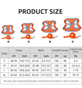 リーシュ付き犬用ハーネス調節可能なベストウォーキング用品チワワパグ用の柔らかく通気性のあるペットアクセサリー小さな子犬の犬のリード - Product Image 2