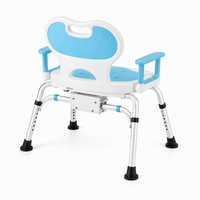 Tabouret de douche de sécurité pour personnes âgées de qualité hospitalière avec pieds à ventouses