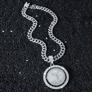 Punk Hiphop Style Multiple Models Circular Pendant Necklace Gold <b>Silver</b> Plated <b>Cuban</b> <b>Link</b> <b>Chain</b> Men's Necklaces Fashion Jewelry - Product Image 3