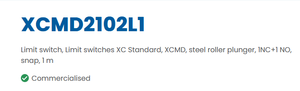 เทเลเม คานิค ลิมิตสวิตช์ XC Standard XCMD2102L1 1NC+1 NO, สแนป, 1 ม. แบรนด์ใหม่และของแท้ในสต็อก - Product Image 5
