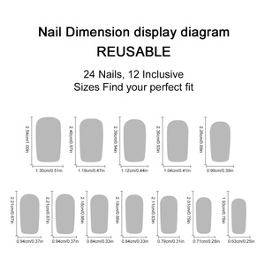 Dressed Armor Mittelgroße Rechteckige Schwarze Kreuzriemen-Nägel mit Französischem Rand, Schleife und Diamanten, Abnehmbare Aufklebenägel für Finger - Product Image 4