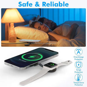 Cargador Inalámbrico 2 en 1 Plegable Multifuncional de Lujo para iPhone, 15W, Tamaño Mini, Portátil, con Cordón para Reloj - Product Image 4