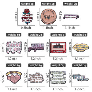 Broches en émail doux plaqué avec des paroles de chanteuse, ruban <span class=keywords><strong>rouge</strong></span> personnalisé, rose fétiche, broches en métal pour femmes - Product Image 6