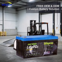 Batterie de chariot élévateur logistique 24V 100AH LiFePO4, cellule de batterie robuste pour la logistique en usine, CE RoHS FCC, service OEM ODM, IP67