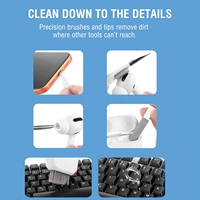 Kit de nettoyage tout-en-un 14-en-1 avec brosse en microfibre et pulvérisateur pour écran, téléphone, ordinateur portable, iPad, clavier, écouteurs Bluetooth