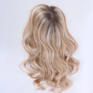 Full volume hair topper virgin mogolian human hair beach wave variety beautiful balayage color hair pieces