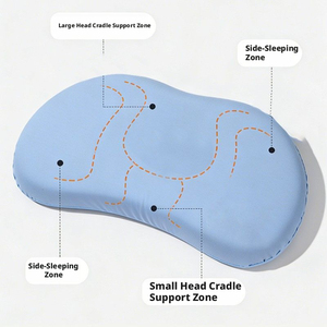 Oreiller pour bébé personnalisable en caoutchouc de silicone tressé, protection du cou, style américain, pour couchage latéral et dorsal, avec garnissage en fibres, idéal pour les fêtes - Product Image 2