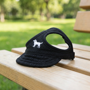 Gorra de sol impermeable de mezclilla negra transpirable con malla y visera, ajuste regulable, orificios para las orejas, diseño sólido para adultos, uso en exteriores - Product Image 3