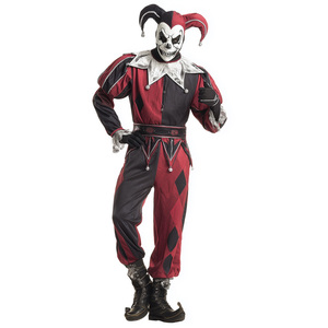 Costume de Clown Effrayant pour <span class=keywords><strong>Homme</strong></span> - Combinaison Rayée en Polyester avec Masque pour Halloween et Cosplay - Product Image 3