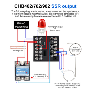 Chb702 chb902 220VAC trạng thái rắn relay đầu ra nhiệt thông minh kỹ thuật số Kane PID điều khiển nhiệt độ chb401 chb402 - Product Image 5