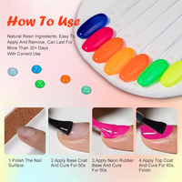 Offre Spéciale fournitures d'ongles, échantillon gratuit, Gel en deux étapes, Gel de BASE en caoutchouc néon, 26 couleurs, vernis Gel à tremper