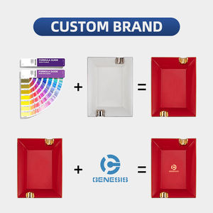 ที่เขี่ยบุหรี่เซรามิกทรงสามเหลี่ยมแบบพกพาสีเหลือง3ช่องกล่องของขวัญดีไซน์ไร้ควัน - Product Image 5