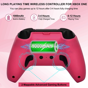 Manette sans fil 2,4 GHz avec moteur de vibration Turbo pour One S/X/PC, inclut une prise casque, personnalisable, rose bonbon - Product Image 2