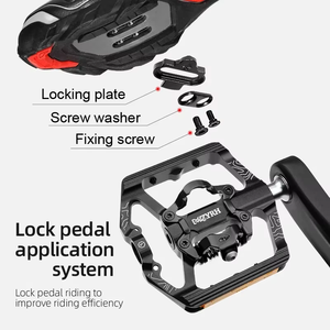 Pedales de Bicicleta MZYRH MZ-F150 con Autobloqueo, 3 Rodamientos, Anchos, Ultraligeros, Antideslizantes, CNC <span class=keywords><strong>MTB</strong></span>, de Aleación de Aluminio - Product Image 5