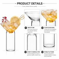 Vente en gros de gobelets en verre borosilicate transparents créatifs de 6 oz pour cocktails, café glacé, glaces, jus, boissons pour bar, restaurant, fête