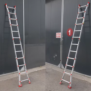 Escalera portátil de aleación de aluminio grueso de alta calidad a buen precio, ahorro de espacio para interiores, <span class=keywords><strong>pequeñas</strong></span> <span class=keywords><strong>escaleras</strong></span> gigantes versátiles para el hogar - Product Image 1