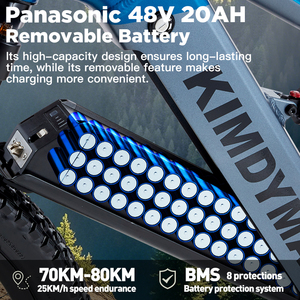 Bicicleta Eléctrica KIMDYMA K01, 500W, Neumáticos de 27.5, Batería de Litio de 48V 20ah Extraíble, Aceleración por Condensador, Suspensión Completa, Motor en la Rueda Trasera - Product Image 3