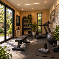 Salle de sport de jardin préfabriquée moderne pour les maisons du Royaume-Uni, studio de fitness isolé pour l'extérieur avec aménagement personnalisé et installation facile