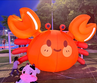 Modèle gonflable animal de crabe de mer géant de caractère d'animaux de bande dessinée pour annoncer la décoration