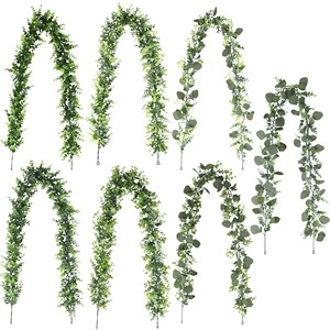 Guirlandes artificielles d'eucalyptus Uxin 100cm-200cm, fleurs en soie plastique pour décoration de maison et de mariage - Product Image 4