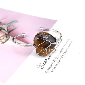 Hecho a mano respetuoso con el medio ambiente alambre de cobre <span class=keywords><strong>herida</strong></span> Natural piedra Original cristal amatista melocotón corazón amor pulsera - Product Image 4