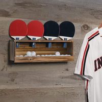 Support de rangement pour raquettes de ping-pong, présentoir pour raquettes de tennis de table, pour 4 raquettes et balles