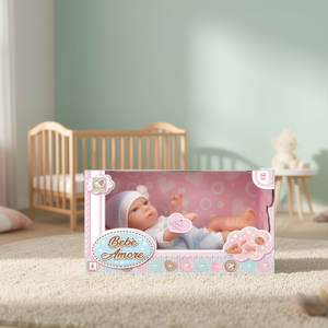 Beb Amore Baby <b>Doll</b> 40 Cm TPE <b>Soft</b> <b>Body</b> Realistic Baby Toy Made in Italy for Girls - Product Image 2