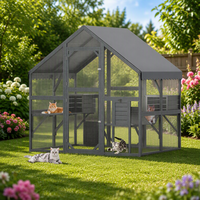 Catio Maison pour chat en bois de grande taille pour l'extérieur - Design moderne, populaire et simple, écologique et facile à assembler, toutes saisons, emballé en boîte