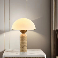 Lampe de table électrique LED décorative unique en forme de lune, style nordique créatif, design moderne en pierre de grotte jaune, crème Wabi Uki, pour la chambre à coucher