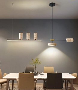 <span class=keywords><strong>Lampadario</strong></span> Lineare Wabi-Sabi in Travertino <span class=keywords><strong>Giallo</strong></span> Retrò per Ristoranti, Cucine, Sale Artigianali e Bar - Product Image 6