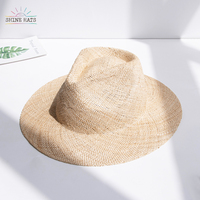Shinehats 2023 OEM Sombreros de Paja Fedora de Lujo con Ala Ancha Personalizados al por Mayor Unisex para Adultos Panamá Verano Playa Viajes Casual