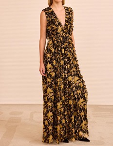 slim fit dress slacks Black Velvet Sequin Floral Dress – Elegant Party Outfit main image 1