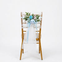 Décoration de chaise de mariage en soie avec fleurs artificielles pour cérémonie, fête, remise de diplôme et événements de Thanksgiving