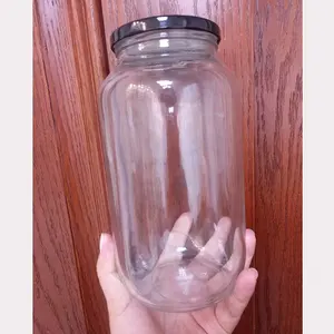 Big Size Glass Canning Jar with Wide Mouth Metal Lug Lid 82 MM