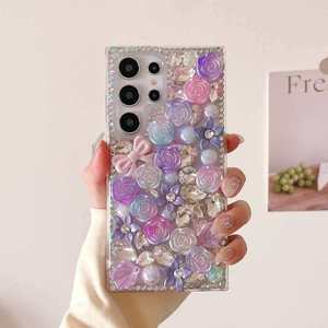 เคสโทรศัพท์ซัมซุง S26 Ultra ลายดอกไม้แก้วดีไซน์สร้างสรรค์ เคสโทรศัพท์ซัมซุง S26 ลายโบว์ดอกไม้ เคสโทรศัพท์ลายเพชร - Product Image 2