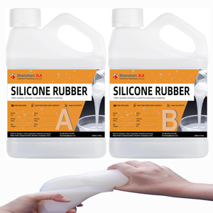 Caoutchouc de silicone liquide 20A (mélange 1:1), silicone de platine non toxique et sans bulles pour la fabrication de moules pour résine, savon, béton - Product Image 1