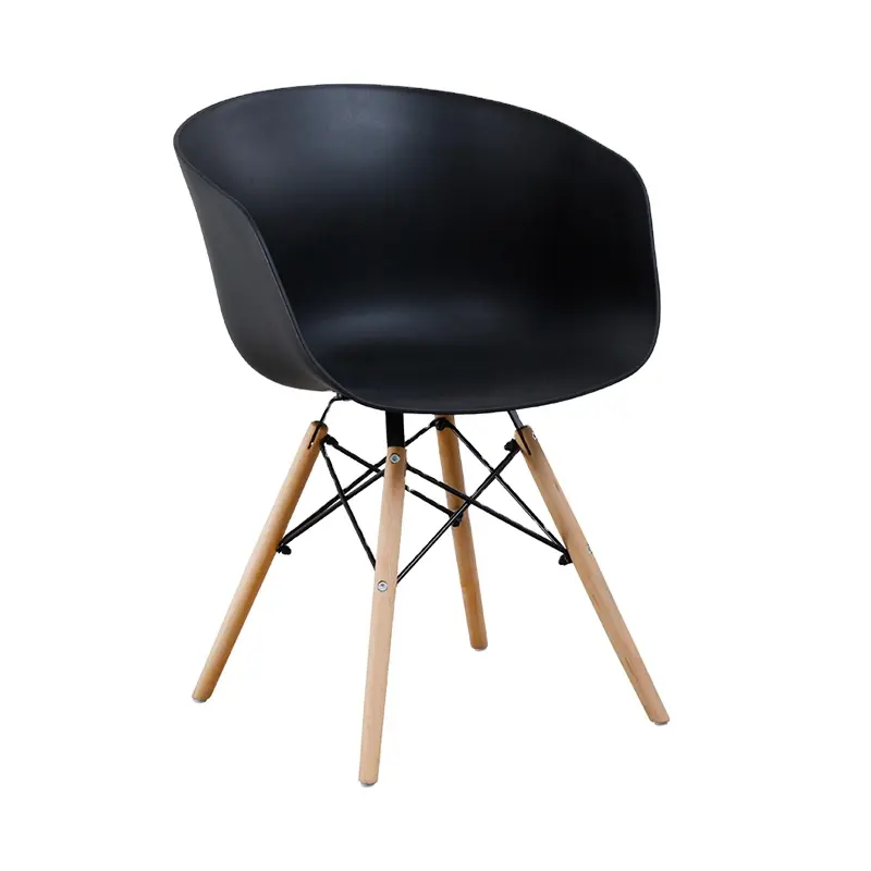 DLC-P037 en düşük fiyat ve en çok satan plastik mobilya sandalye yemek sandalyesi kayın ahşap bacaklar ile plastik reçine ile yapmak