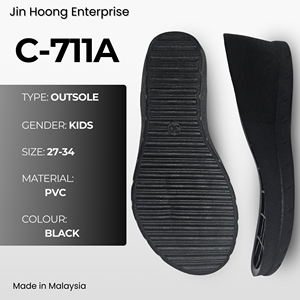 Plataformas de PVC Antideslizantes Ligeras y Duraderas para Mujer Jin Hoong C-711A, Suela Negra Resistente al Agua, Grosor de 50 mm - Product Image 1