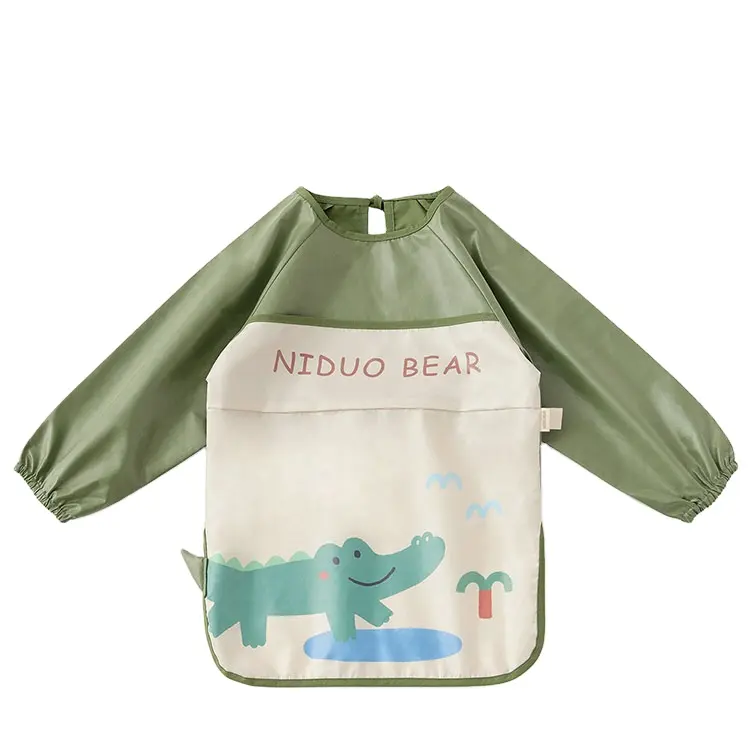 Kids waterproof and dirty long sleeve overalls for drawing children's printed cotton Polyester fibre aprons